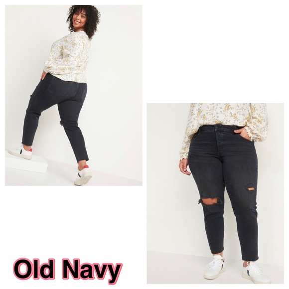 Old Navy Denim - High-Waisted O.G. straight Button-Fly Cut-Off Jeans for Women | Plus Size